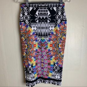 ⭐️Bison Bisou Graphic Print  skirt size XS NWOT